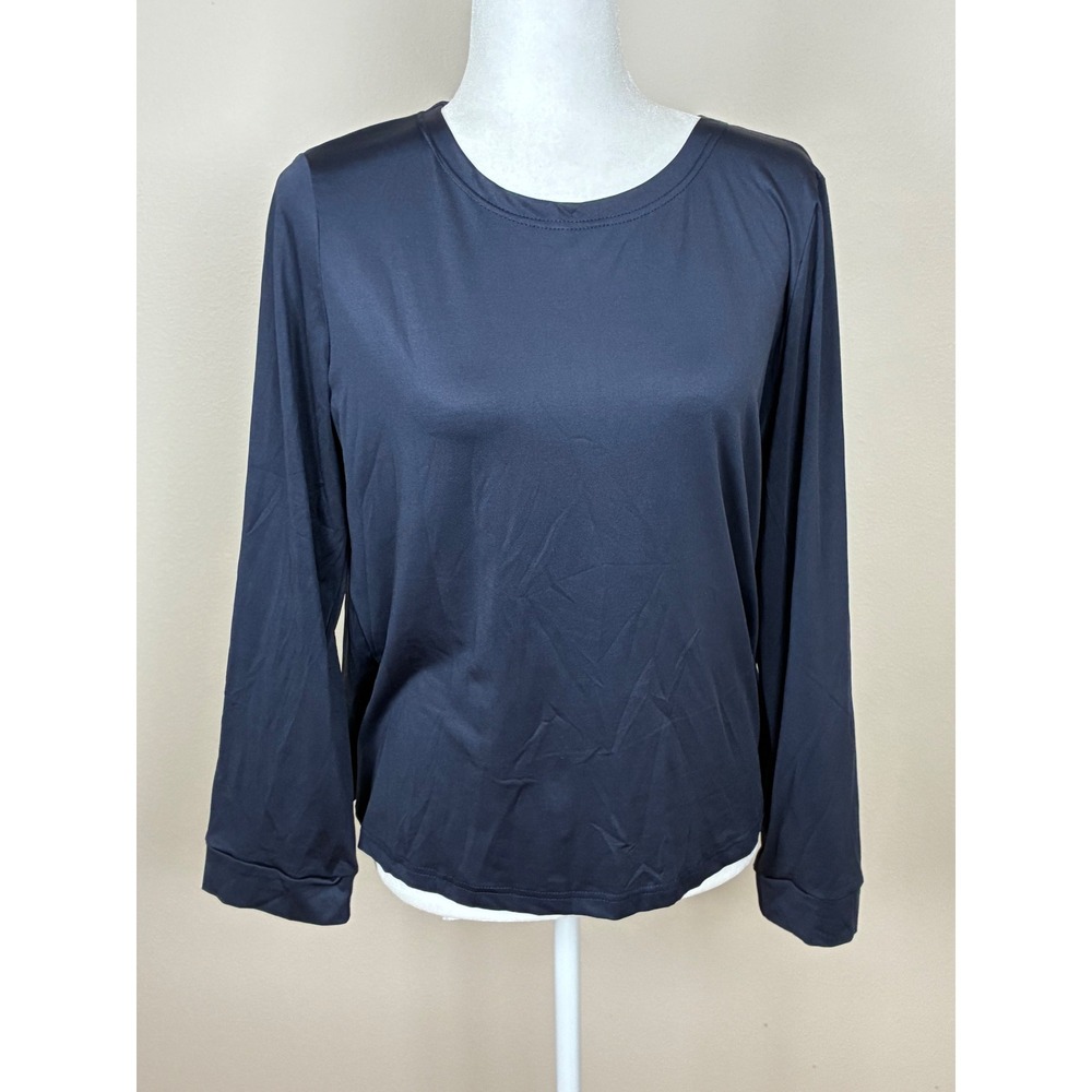 Cupshe Navy Blue Long Sleeve Crew Neck Top CAA15C4L003YY Womens Medium NWT (A1)‎